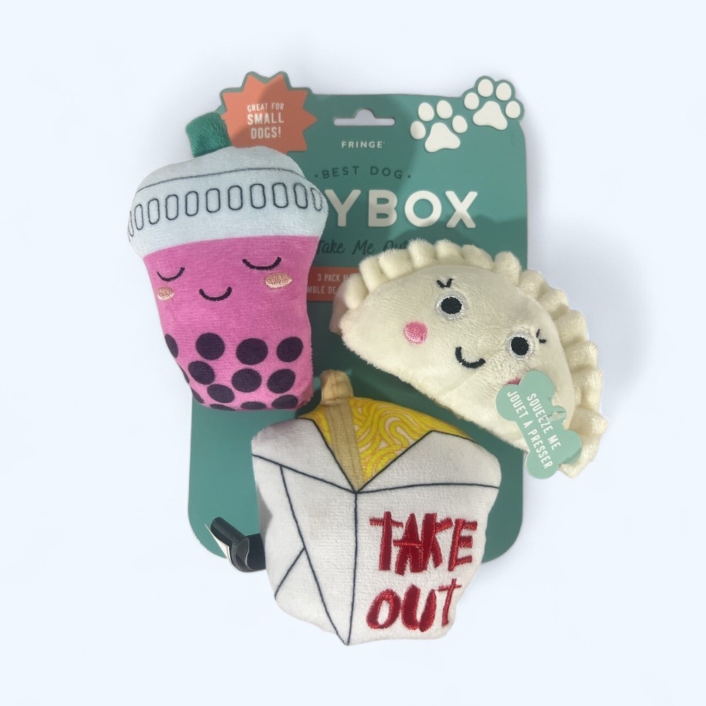 Fringe Plush Dog Toy Set TAKE ME Out 3 Piece Set for Small Dogs
